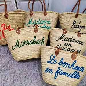 Straw Basket Bag Personalized | Beach bag monogrammed | Market Basket Bag | Boho Straw Bag | Shopping Basket Bag | Make your own design