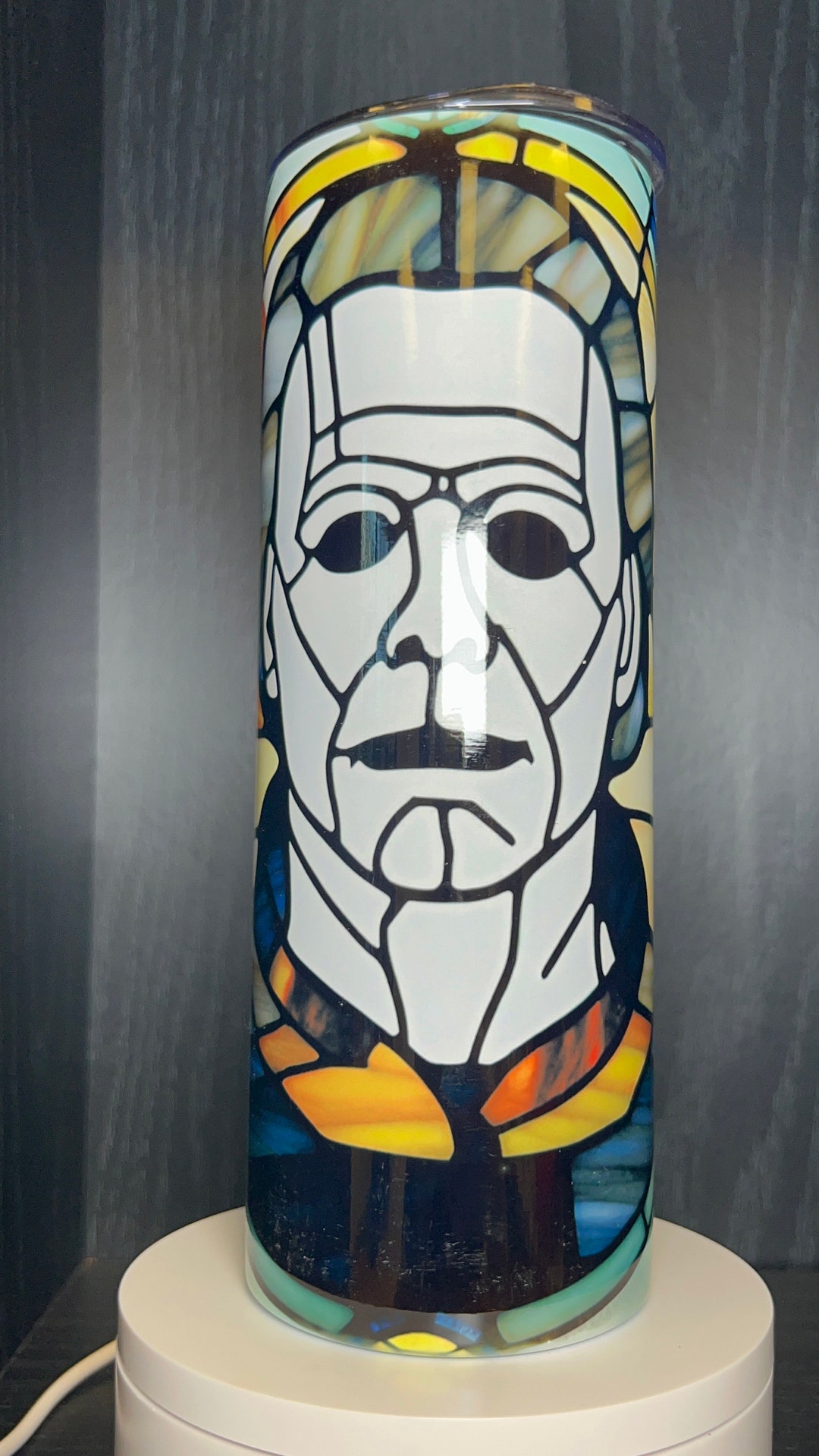 Michael Myers Stained Glass Style Tumbler Etsy