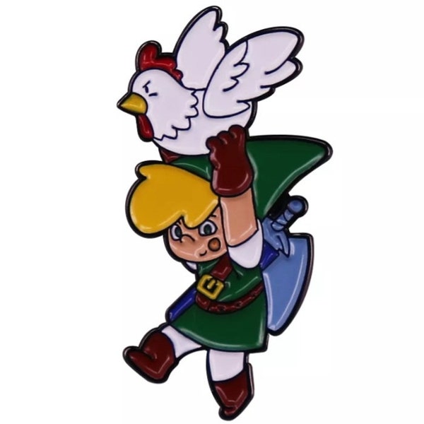 The Legend Of Zelda - Link  And  His Chicken - Enamel Pin