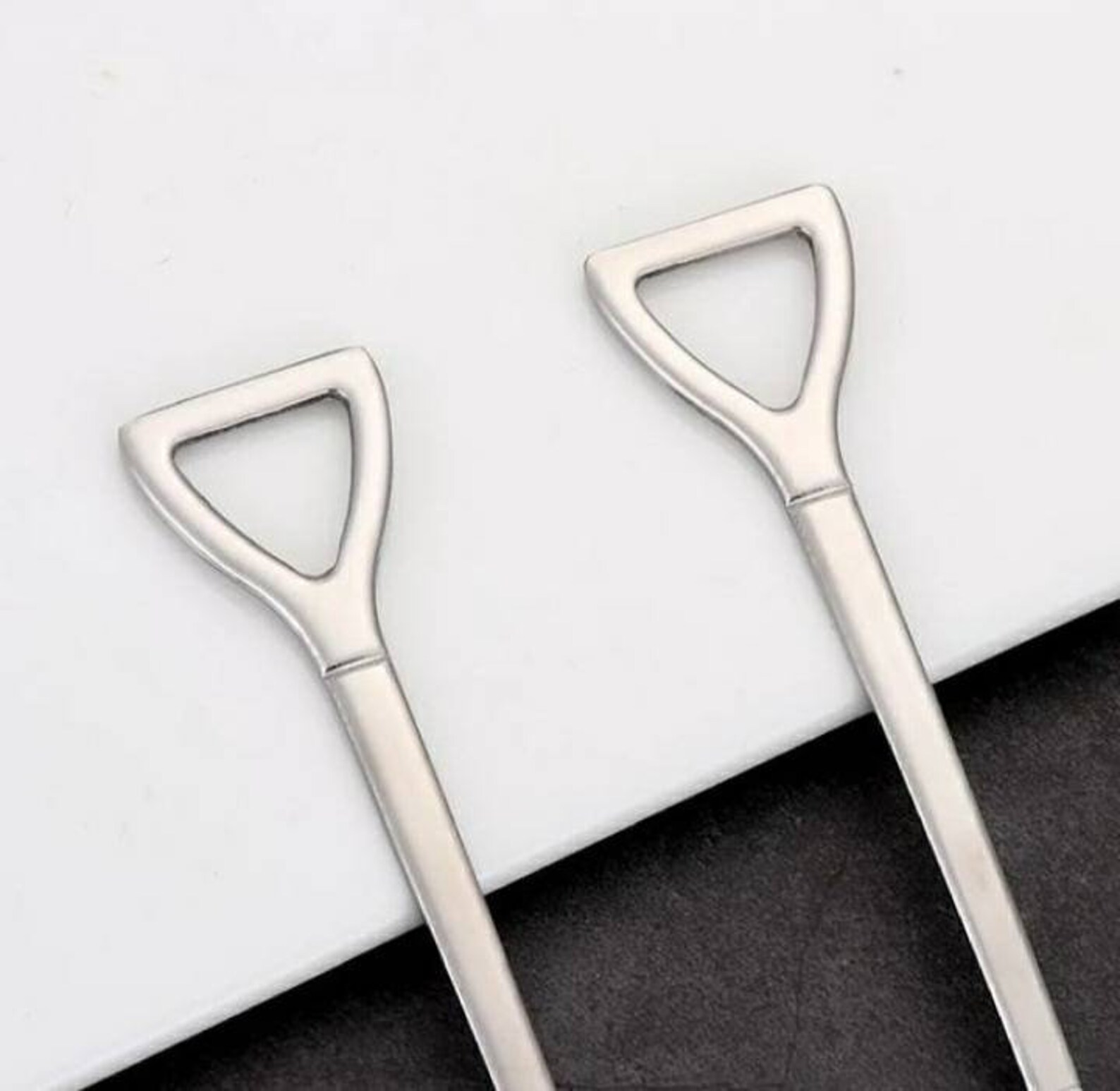Spade & Shovel Shaped Stainless Steel Spoon Set Etsy