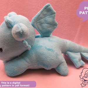 Chubby Laying Dragon- Toothless Pattern- DIY Chubby Dragon Sewing- Beanie Dragon Tutorial- Plush Sewing Pattern Tutorial