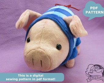 Monster Hunter World Poogie- DIY Pig Sewing Tutorial- Piggy- Boar- Porker- Hog- Piglet- Plush Sewing Pattern Tutorial