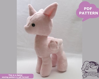 Pony- Horse Standing Pattern- Unicorn Sewing- Alicorn DIY Pattern- Plush Sewing Pattern Tutorial