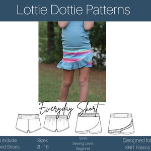 The everyday skort and shorts kids sewing pattern