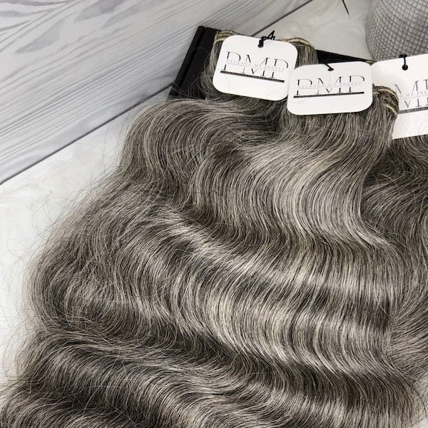 Salt and Pepper Hair Extensions Etsy