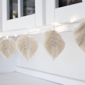 Macrame fairy lights feather, boho, macrame, fairylights