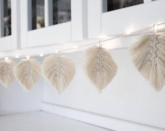 Makramee Lichterkette Feder, Boho, Macrame, fairylights