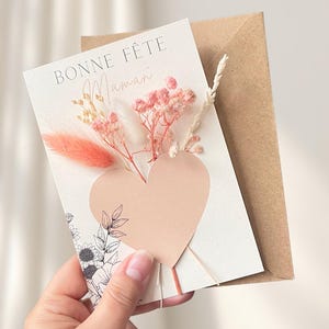 Mother's Day card - Happy Mother's Day - Mother's Day - Mom gift - Pink and white floral card image 1