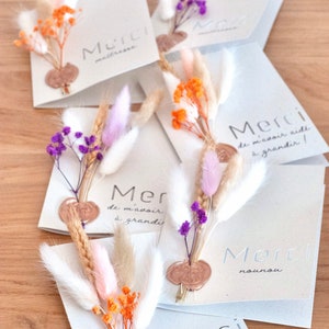 BEDANKT kaart juf/nanny/voor het helpen groeien - bloemenkaart - gedroogde bloemen - eindejaarscadeau - cadeau voor juf afbeelding 4