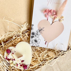 Carte fête des grands-mères - Bonne fête mamie - fête des grands-mères - cadeau mamie - carte fleurie rose et blanc image 2