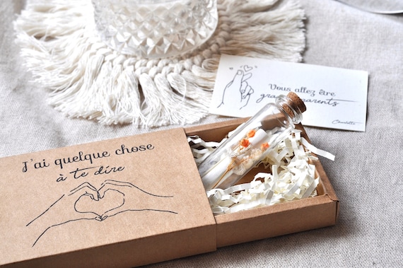 Fiole à messages PERSONNALISABLE - Annonces  Grossesse | Mariage | Mamie - Demande Marraine / Parrain | Témoin I cadeau saint-valentin