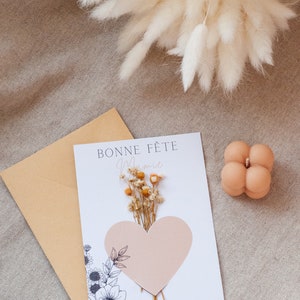 Carte fête des grands-mères - Bonne fête mamie - fête des grands-mères - cadeau mamie - carte fleurie rose et blanc image 5