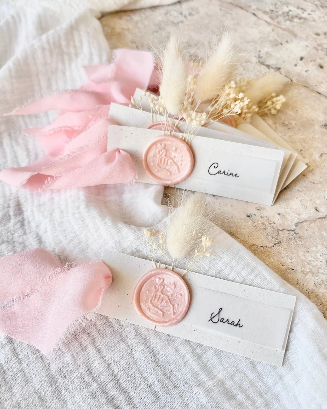 50 Marque-Places Mariage Élégants - Porte-Noms De Table Avec Bordure Or - Pour Baptême, Anniv, Fêtes