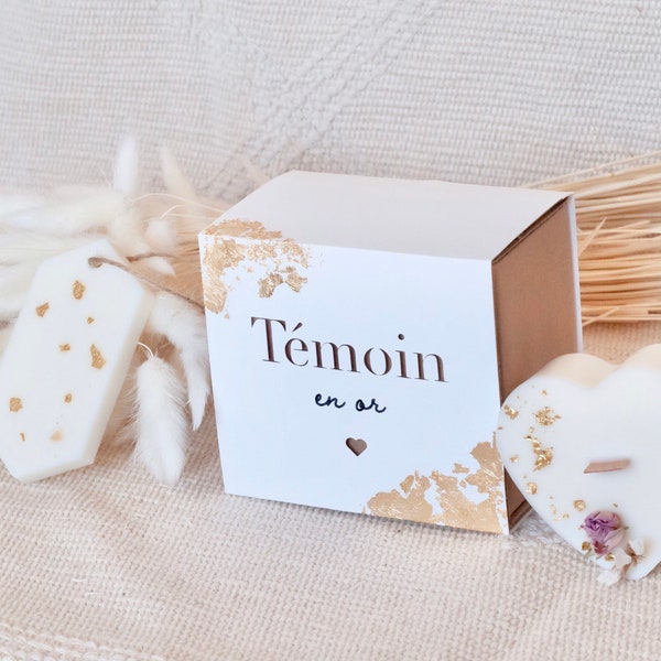 Cadeau témoin de mariage - Demande de témoin / Cadeau mariage / Cadeau EVJF / I Bougie Mèche bois  & Suspension parfumée parfum Figue