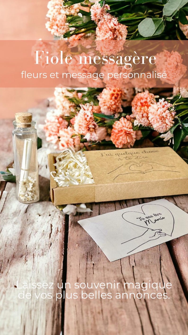 Customizable Message Bottle - Pregnancy Announcements | Wedding | Grandma - Godmother/Godfather Request | Witness | Valentine's Day Gift image 2