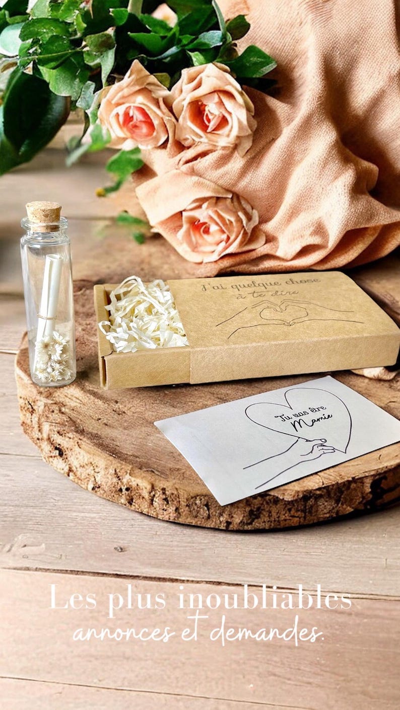 Customizable Message Bottle - Pregnancy Announcements | Wedding | Grandma - Godmother/Godfather Request | Witness | Valentine's Day Gift image 18