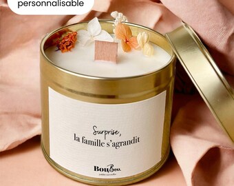 PERSONALIZED message candle | Pregnancy announcement - wedding - godfather godmother - uncle auntie | happy birthday granny - scented soy wax