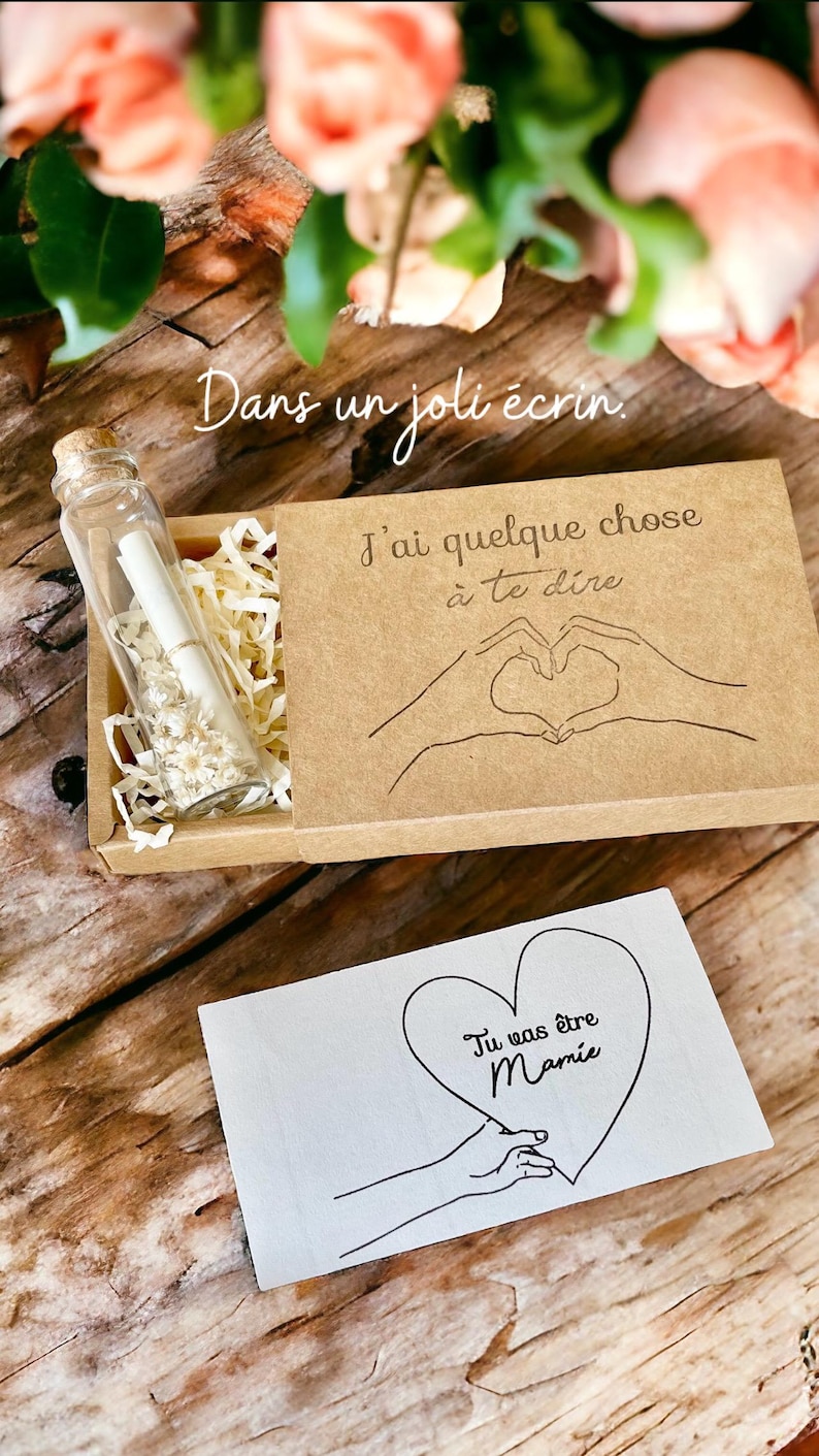 Customizable Message Bottle - Pregnancy Announcements | Wedding | Grandma - Godmother/Godfather Request | Witness | Valentine's Day Gift image 3