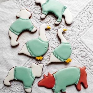 Baby shower iced cookies set winter edition