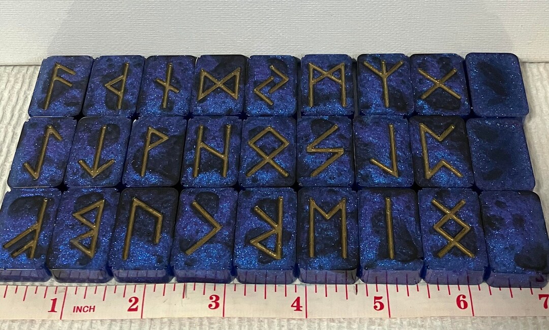 Black and Blue Runes Set - Etsy