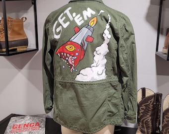 GET EM Custom Hand-painted Alpha Industries Field Jacket Size Small