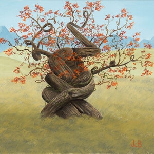 Autumnal Trinity Oil Painting 14”x11” Open Edition Signed Print (White Border)