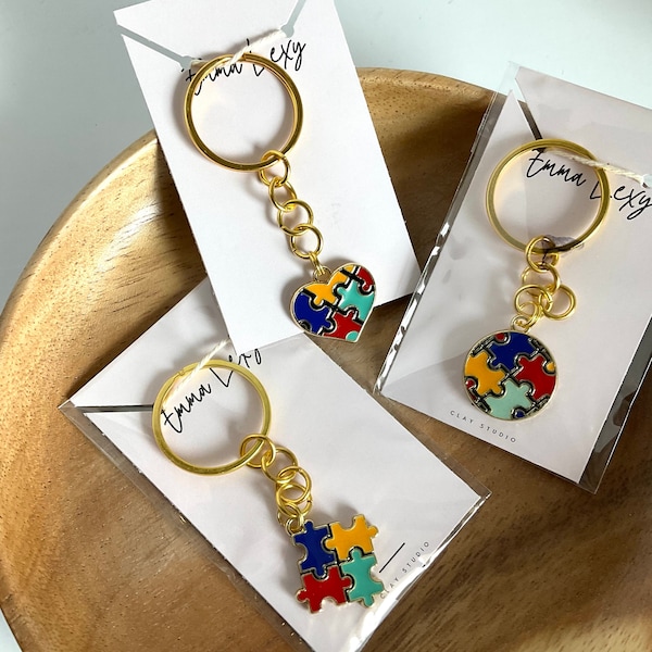 Autism Keychains/Keychains/Charm Keychains/Puzzle Keychains