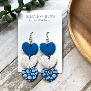 Clay Earrings / POLYMER CLAY / heart Earrings / textured earrings / handmade / lightweight / statement earrings / gifts for her / sale