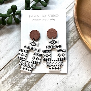 Clay Earrings / POLYMER CLAY earrings / Aztec Clay Earrings / handmade / lightweight / statement earrings / gifts for her / sale