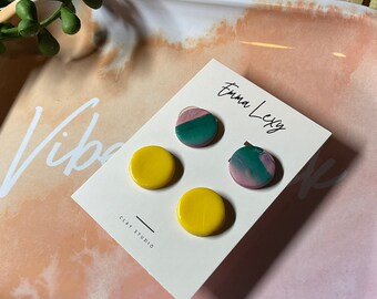 Clay Studs / POLYMER CLAY studs / Stud Pack / handmade / lightweight / statement earrings / gifts for her / sale