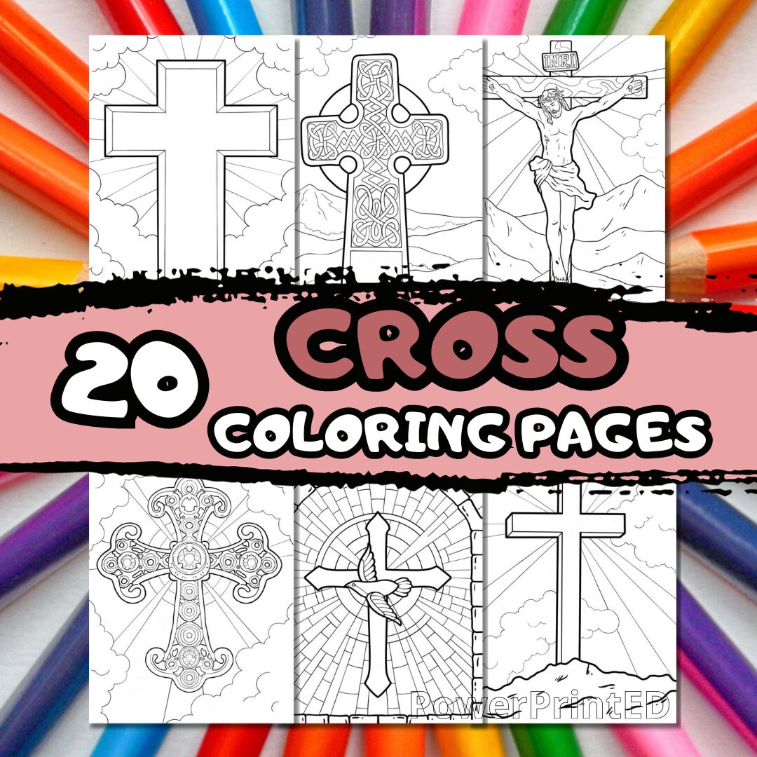 20 CROSS Coloring Pages/ Kid Coloring Pages/ Printable Coloring Pages ...