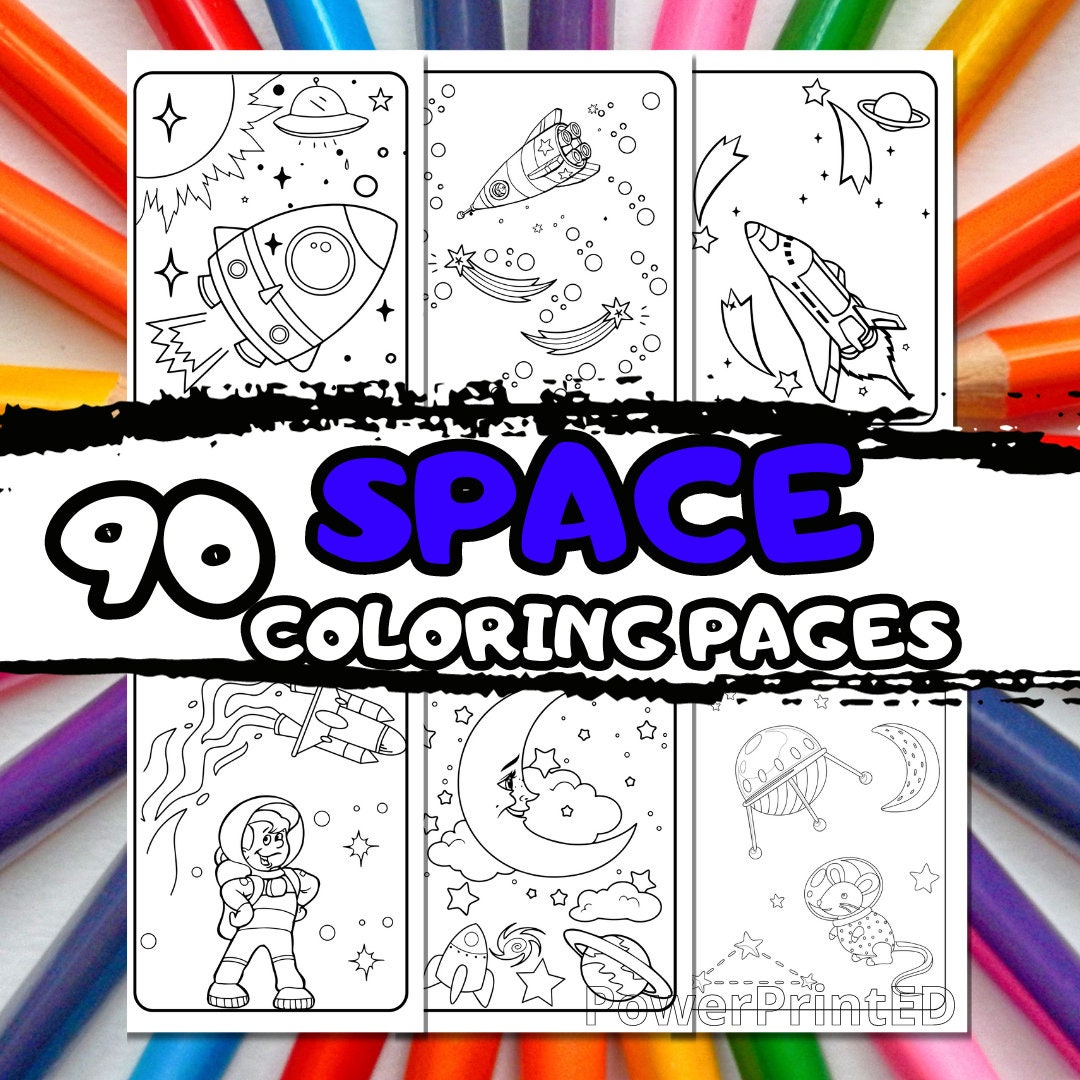 90 SPACE Coloring Pages/downloadable Kids Coloring Pages/coloring Pages for Kids/space Coloring ...