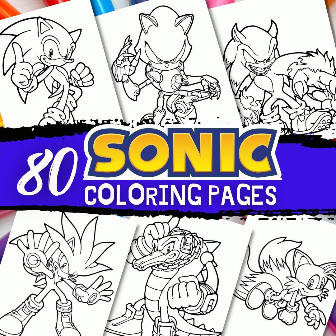 80 SONIC Coloring Pages /40 Sonic Printable Coloring Sheets - Etsy