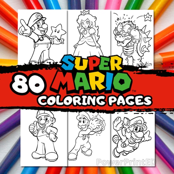 80 SUPER MARIO coloring pages / printable coloring pages for kid/ activities kid / kid coloring pages/birthday party/birthday coloring pages