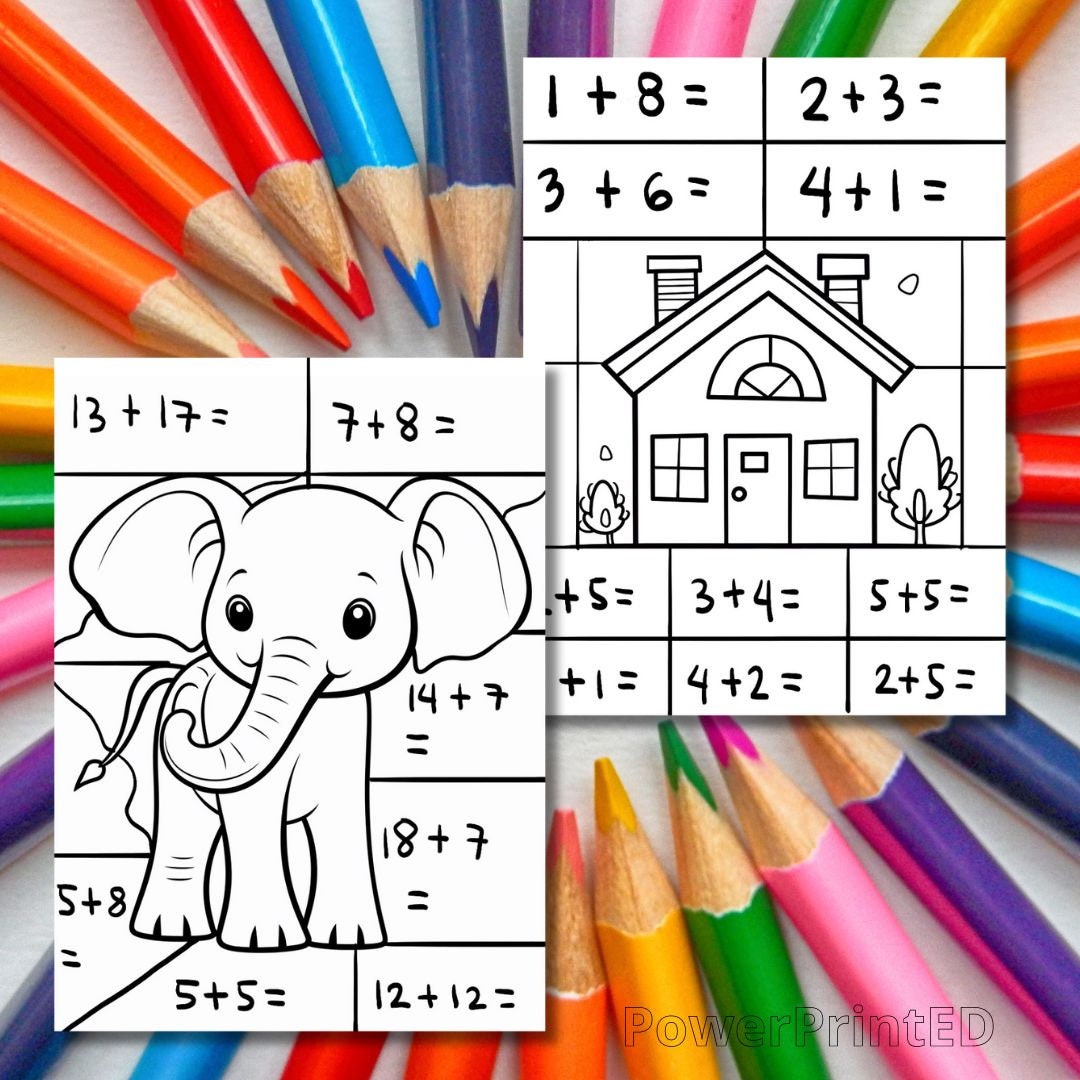 15 MATHS Coloring Pages/ Homeschool/downloadable Coloring Sheets