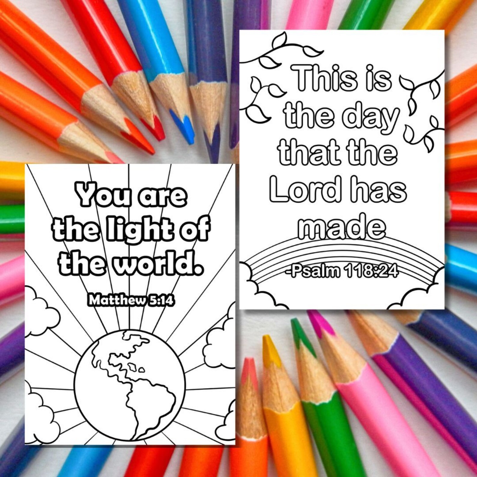 15 Bible Verse Coloring Pages/ for Preschooler/preschool Bible Verses ...