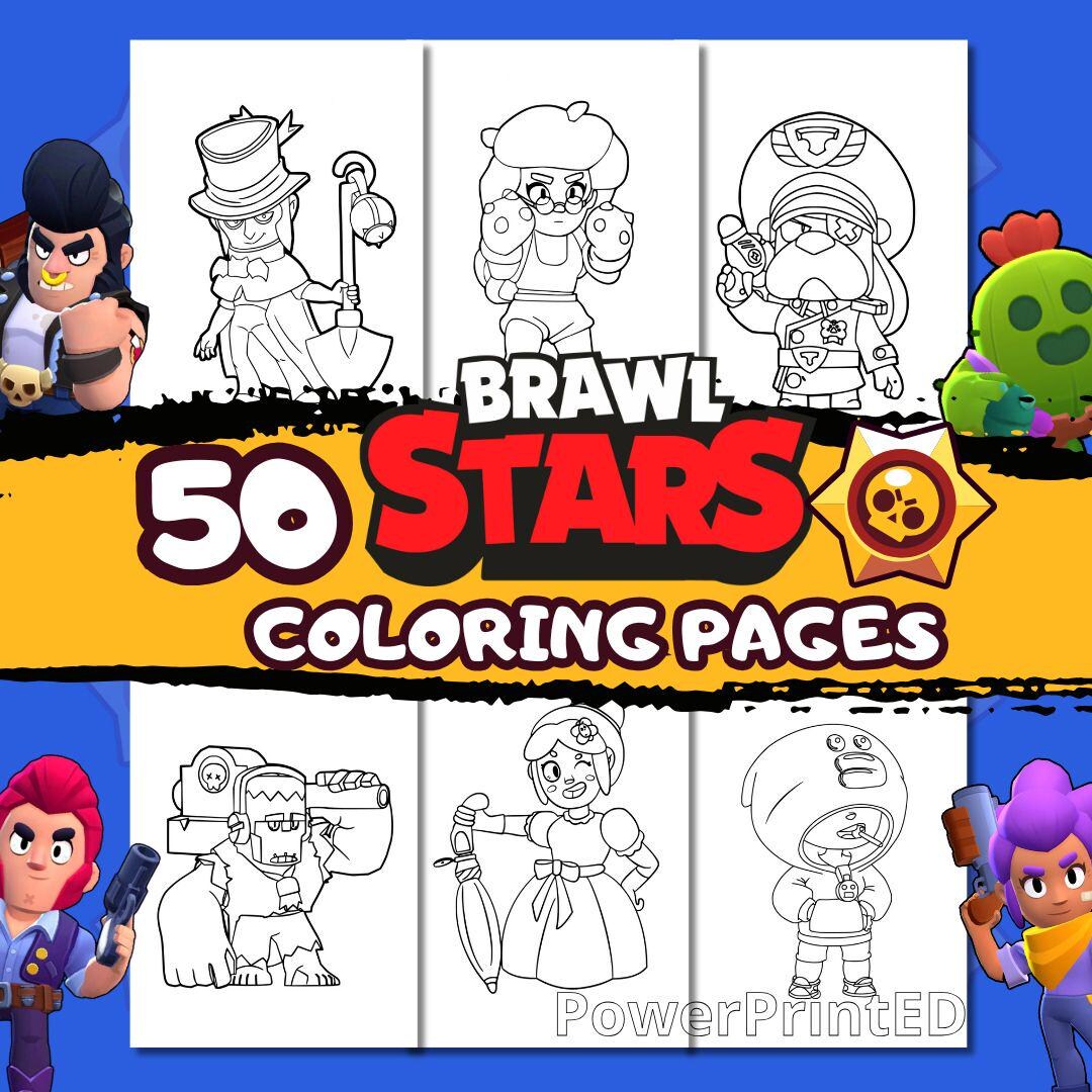 50 Coloring Pages/kid Coloring Book/birthday Coloring Pages/ Brawler ...