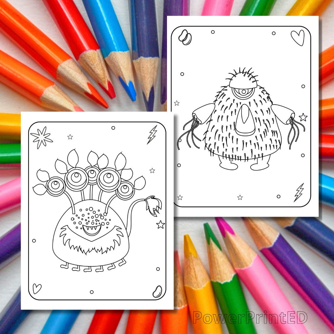 280 MONSTER Coloring Pages/coloring Pages for Kids/printable - Etsy ...