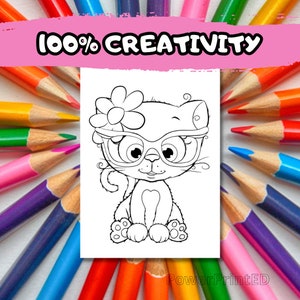 50 CAT Coloring Pages / Animals Coloring Pages /printable Coloring