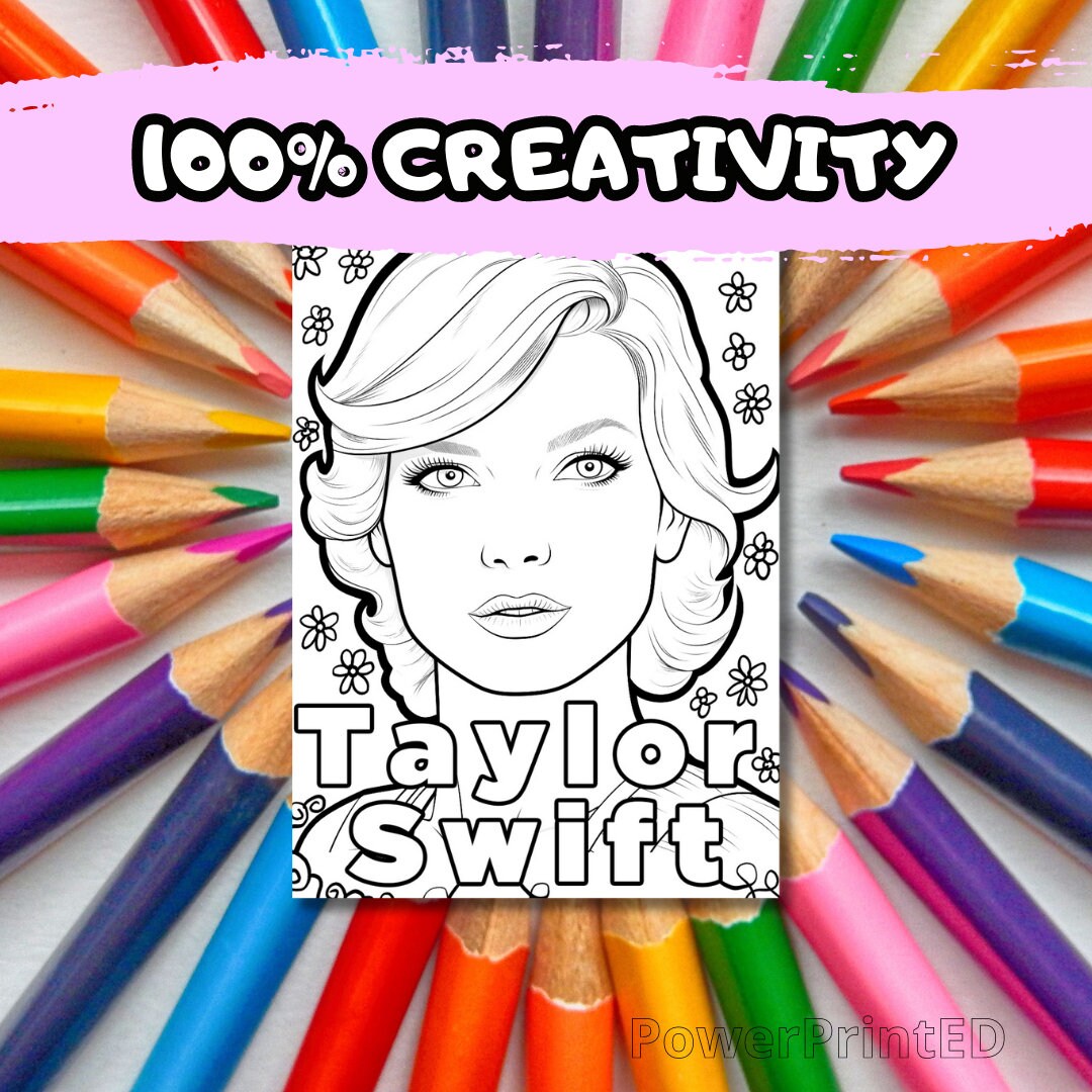 15 TAYLOR SWIFT Coloring Pages/ Taylor Swift Gift/ Taylor Swift Lover