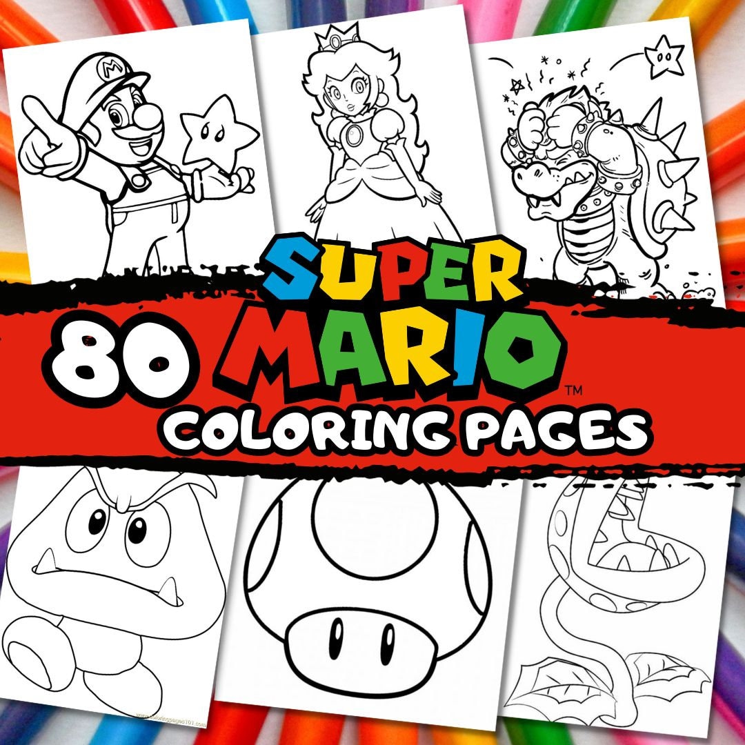 Super Mario Coloring Book & Post Cards coloring Selection Premium  Characters