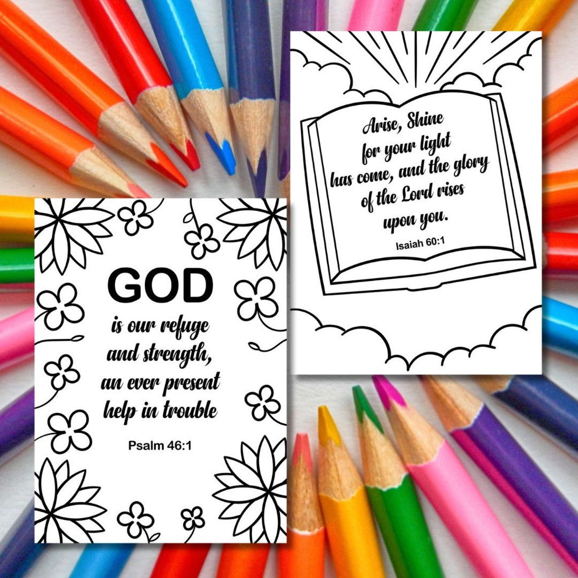 15 Bible Verse Coloring Pages/ for Preschooler/preschool Bible Verses ...