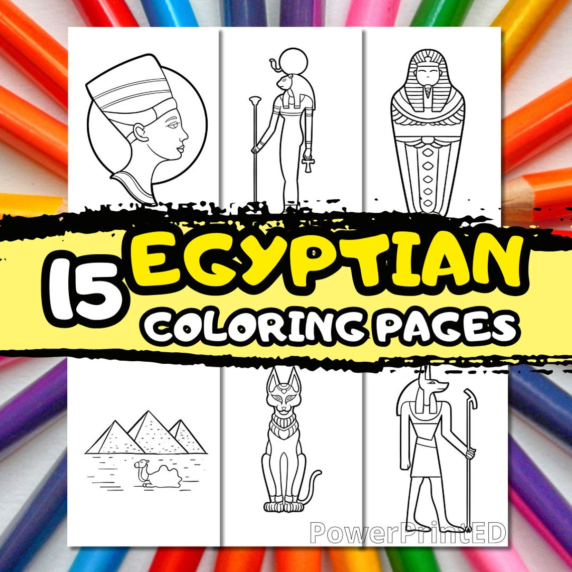 15 EGYPTIAN Coloring Pages /history Coloring / Kid Coloring Pages ...