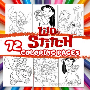ANYMONYPF 24 Pcs Stitch Coloring Books Stitch DIY Art Drawing Book Stitch Birthday Party Favors Gifts Stitch Patterns Color Booklets for Stitch Party