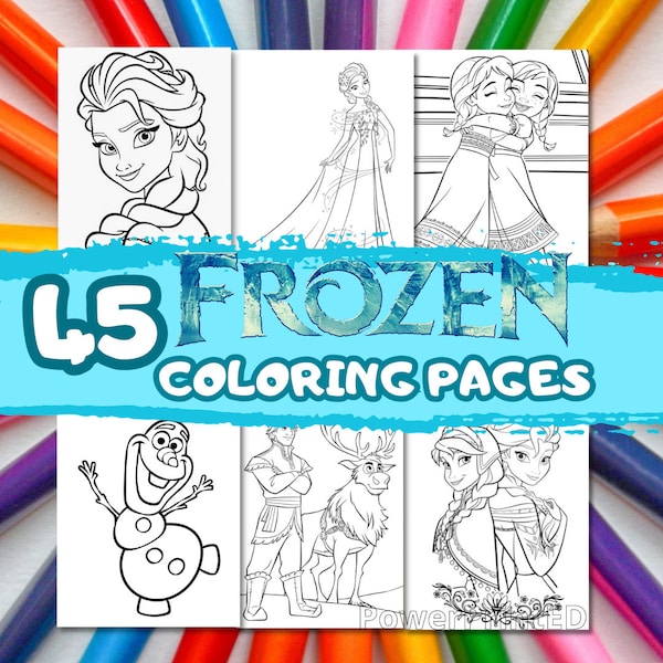 45 FROZEN coloring pages /princess coloring pages/christmas coloring pages / kid coloring pages / printable coloring pages
