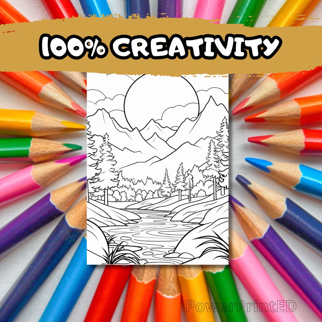 15 LANDSCAPE Coloring Pages/ Kid Coloring Pages/printable Coloring