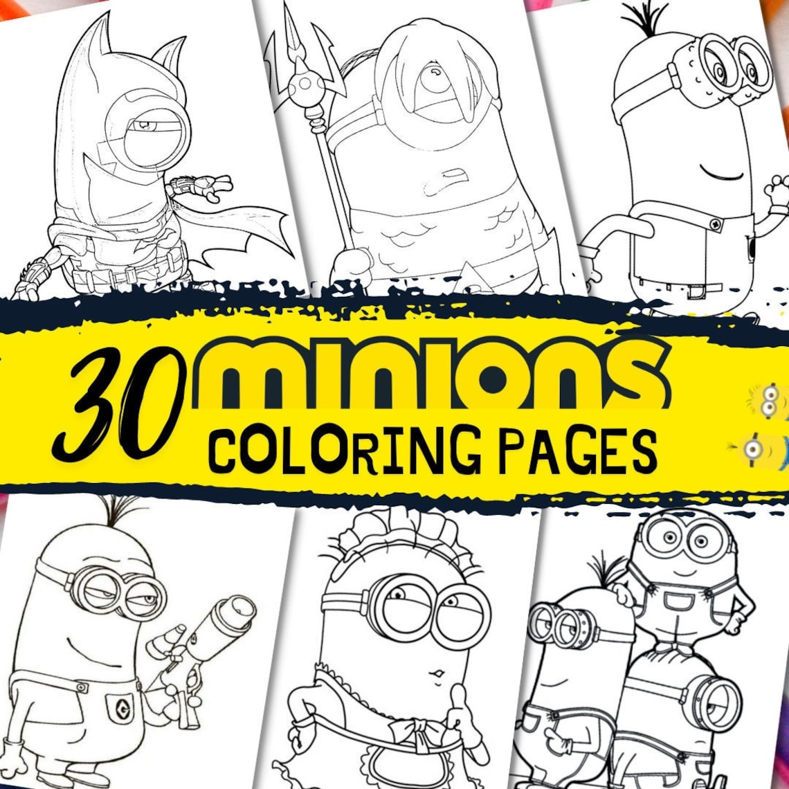 30 MINIONS Coloring Pages / Printable Coloring Sheets for Kids - Etsy