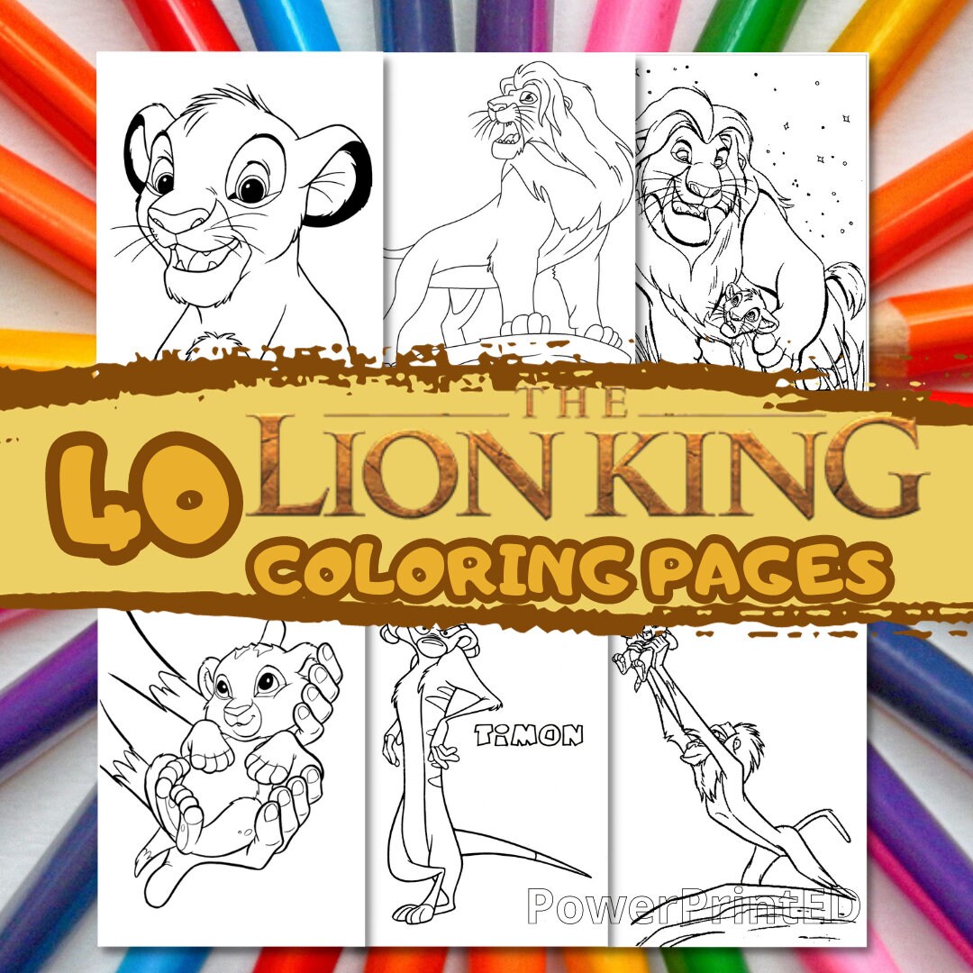 40 LION KING Coloring Pages / Coloring Book for Kid / Printable