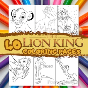 40 LION KING coloring pages / coloring book for kid / printable coloring pages / coloring pages for adult / cartoon coloring book for kids