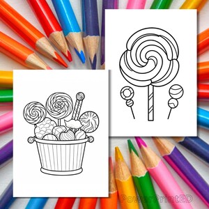 15 CANDY Coloring Pages/ Food Coloring Pages/ Cute Coloring Pages ...